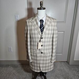 NWT Murano Medium‎ Slim Fit Ancient Renaissance Collection Suit Blazer Men Plaid